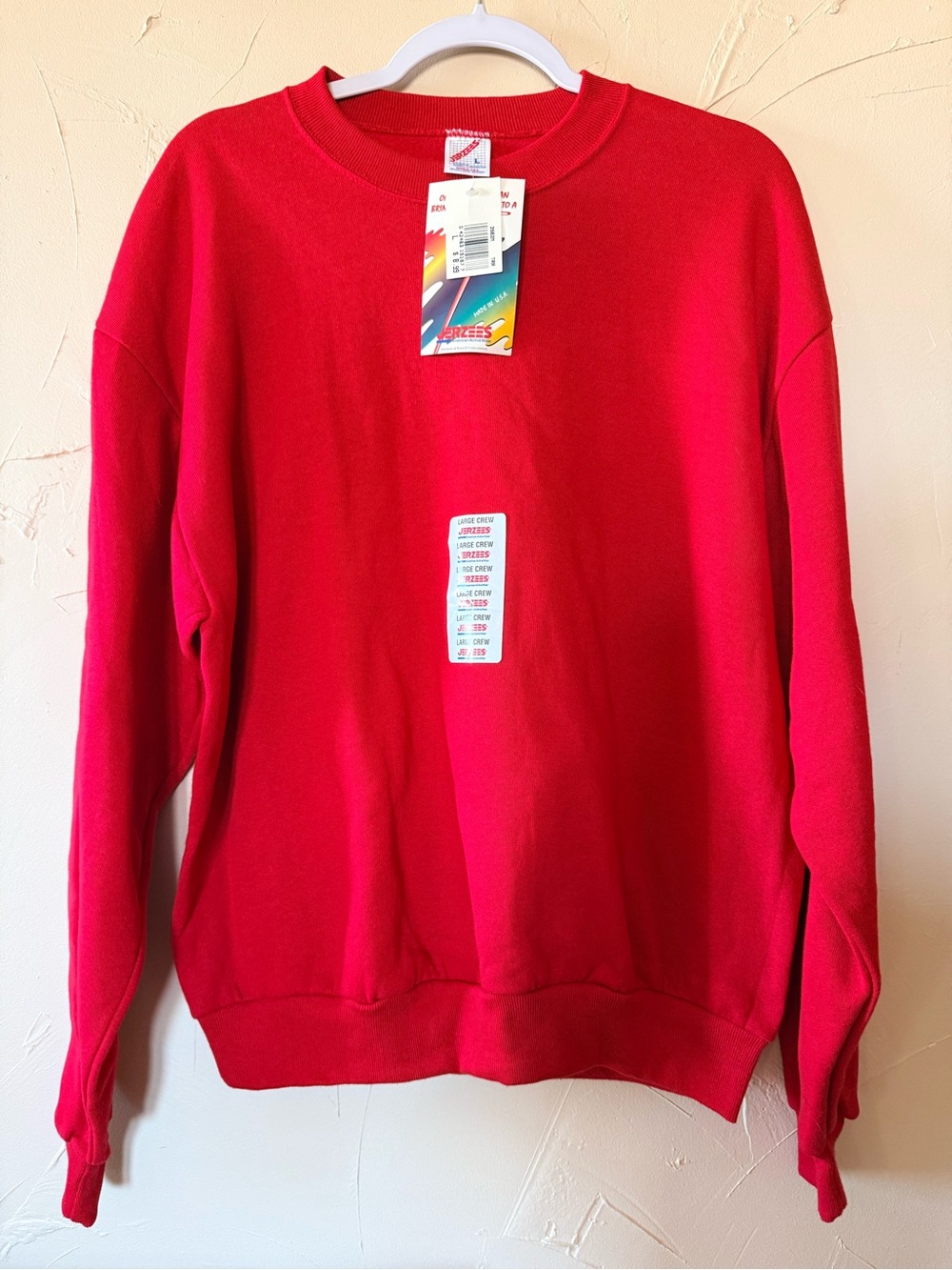 New vintage Jerzees Crewneck Sweatshirt in Bright Red